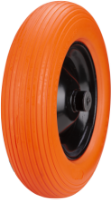 Polyurethane Wheelbarrow Wheel with Metal Rim, Round Profile