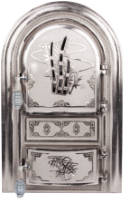 Fireplace Door with Glass Bamboo Nickel-Plated