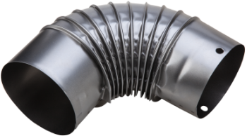 Curved Black Sheet Metal Elbow Pipe 1029 / D[mm]: 120; G[mm]: 0.3