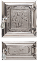 Stove Door + Ash Pan Leo Nickel-Plated