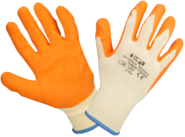 Orange Knitted Latex Gloves