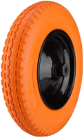 Polyurethane Slim Wheelbarrow Wheel with Metal Rim, Round Profile / M: 3.25-8; Lb[mm]: 103