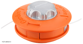 Brush cutter head with nylon line and quick feed