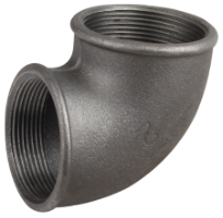 Black Elbow 90 Female Thread - Female Thread EvoSanitary® / D[inch]: 3/8