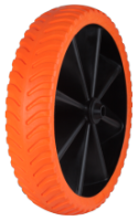 Polyurethane Slim Wheelbarrow Wheel with Plastic Rim, Round Profile