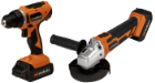 Drill Driver and Angle Grinder with 2 Batteries and Charger MAX 20V POWER EvoTools®