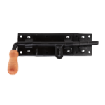 Black L-Type Gate Bolt with Wooden Handle