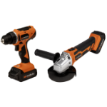 Drill Driver and Angle Grinder with 2 Batteries and Charger MAX 20V POWER EvoTools®