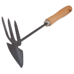 Mini Hand Cultivator 3 Teeth with Wooden Handle
